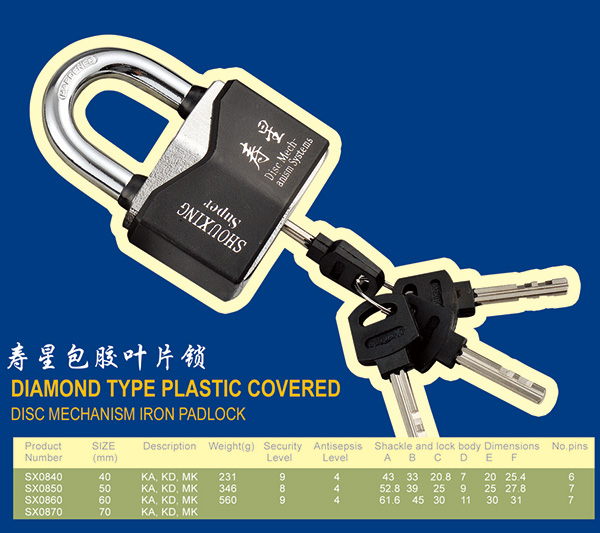 Shouxing Diamond shaped plastic blade lock